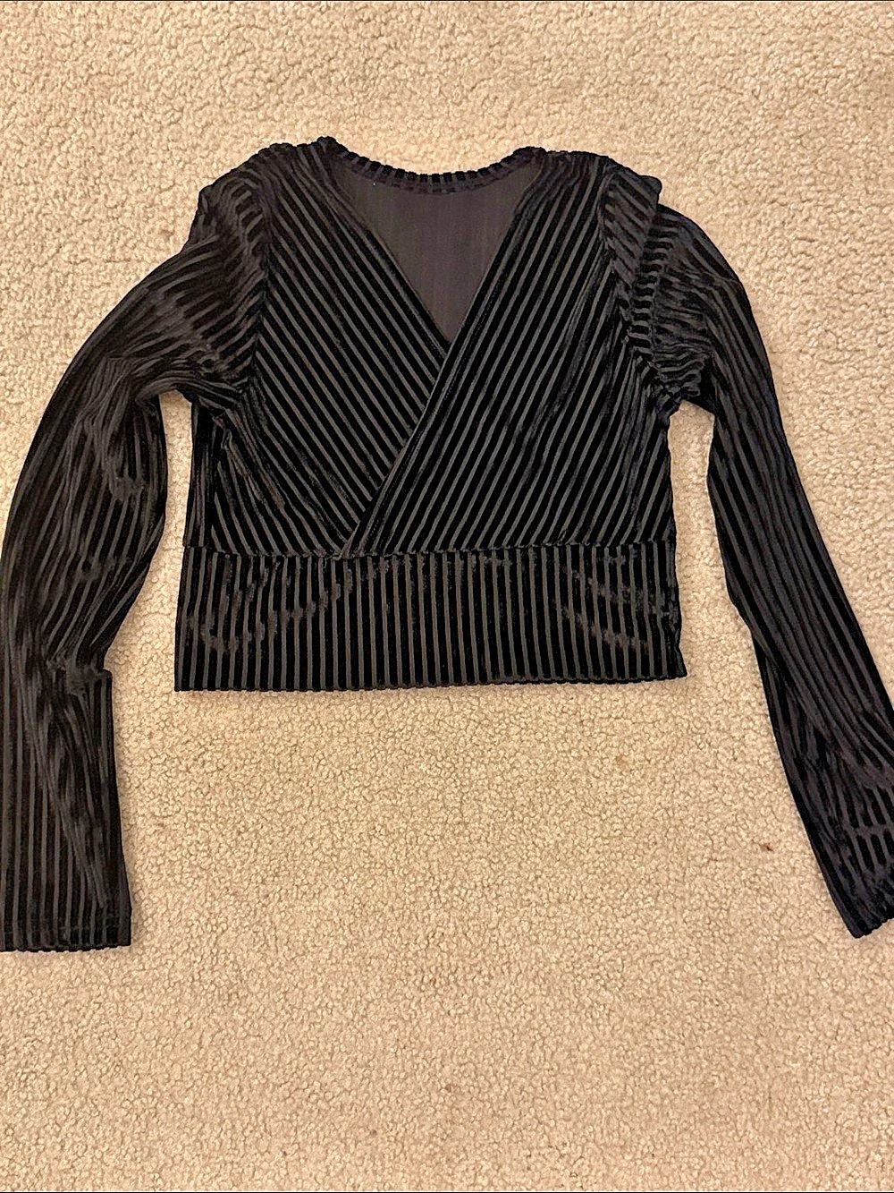 Black Striped Croptop XS